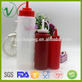 Großhandel Lebensmittel Grad Squeeze Zylinder rot klar Ketchup Verpackung Kunststoff Sauce Flasche mit Schraubspitze Kappe